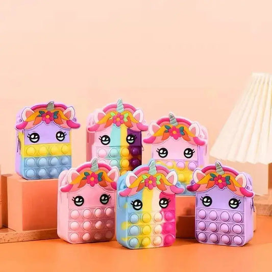 Multicolor Unicorn Pop It Crossbody Bag for Kids Nexus Goods