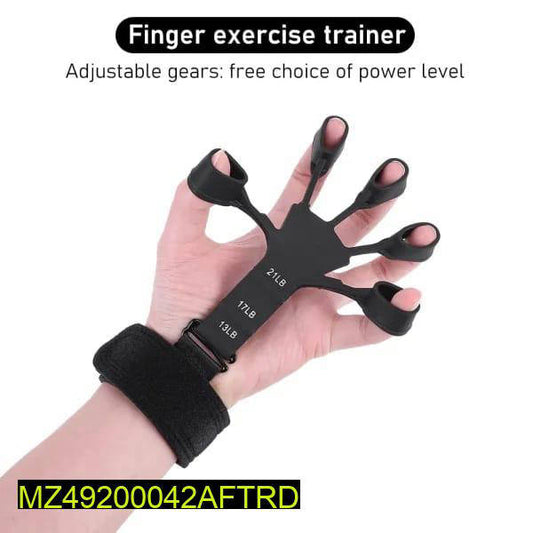 Adjustable finger exercise trainer with resistance levels for hand strength training