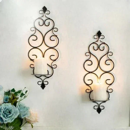 Stylish Iron Wall Sconces with Candles