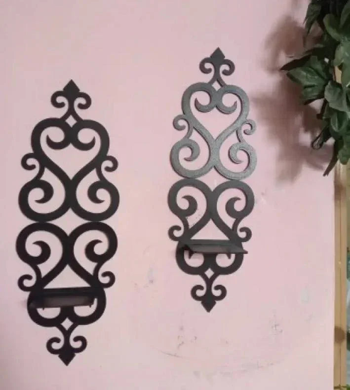 Stylish Iron Wall Sconces with Candles