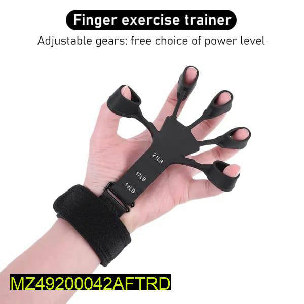 Adjustable finger exercise trainer with resistance levels for hand strength training