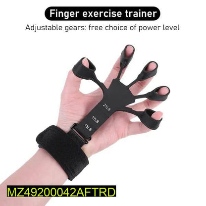 Adjustable finger exercise trainer with resistance levels for hand strength training