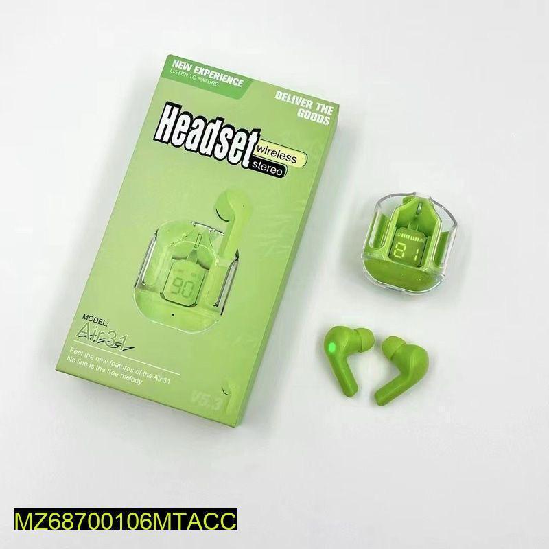 Air 31 Wireless Earbuds - Transparent Green Bluetooth 5.3 Nexus Goods
