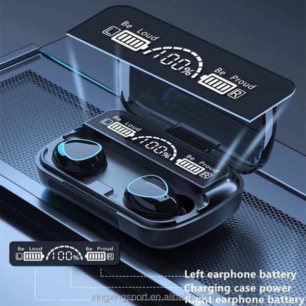 M10 Digital Display Earbuds - Sweat Resistant Black Nexus Goods