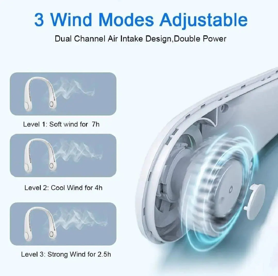 Portable USB Rechargeable Neck Fan